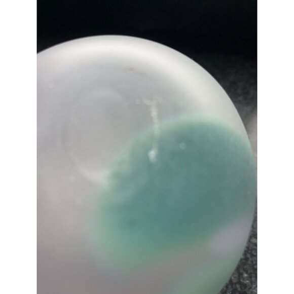 Vtg 1970's Purple Green Iridescent Bulbous Vase Abstract Design Studio Art Glass - Picture 8 of 9